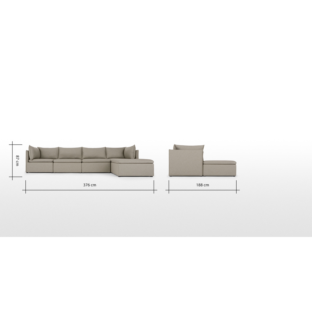 Victor 4 Seat Corner Sofa With Multi Storage, Portland Grey – image 5