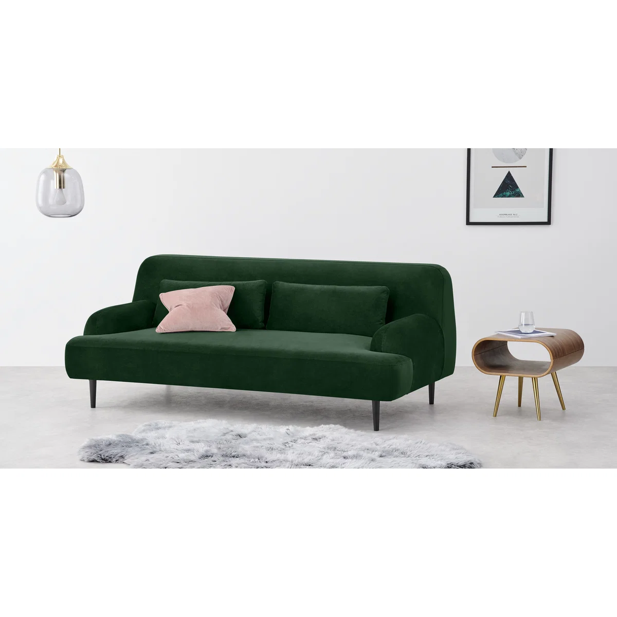 Giselle 2 Seater Sofa, Pine Green Velvet – image 3