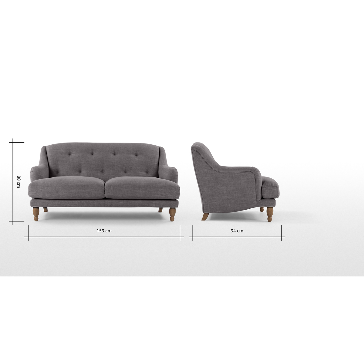 Ariana 2 Seater Sofa, Graphite Grey – image 8