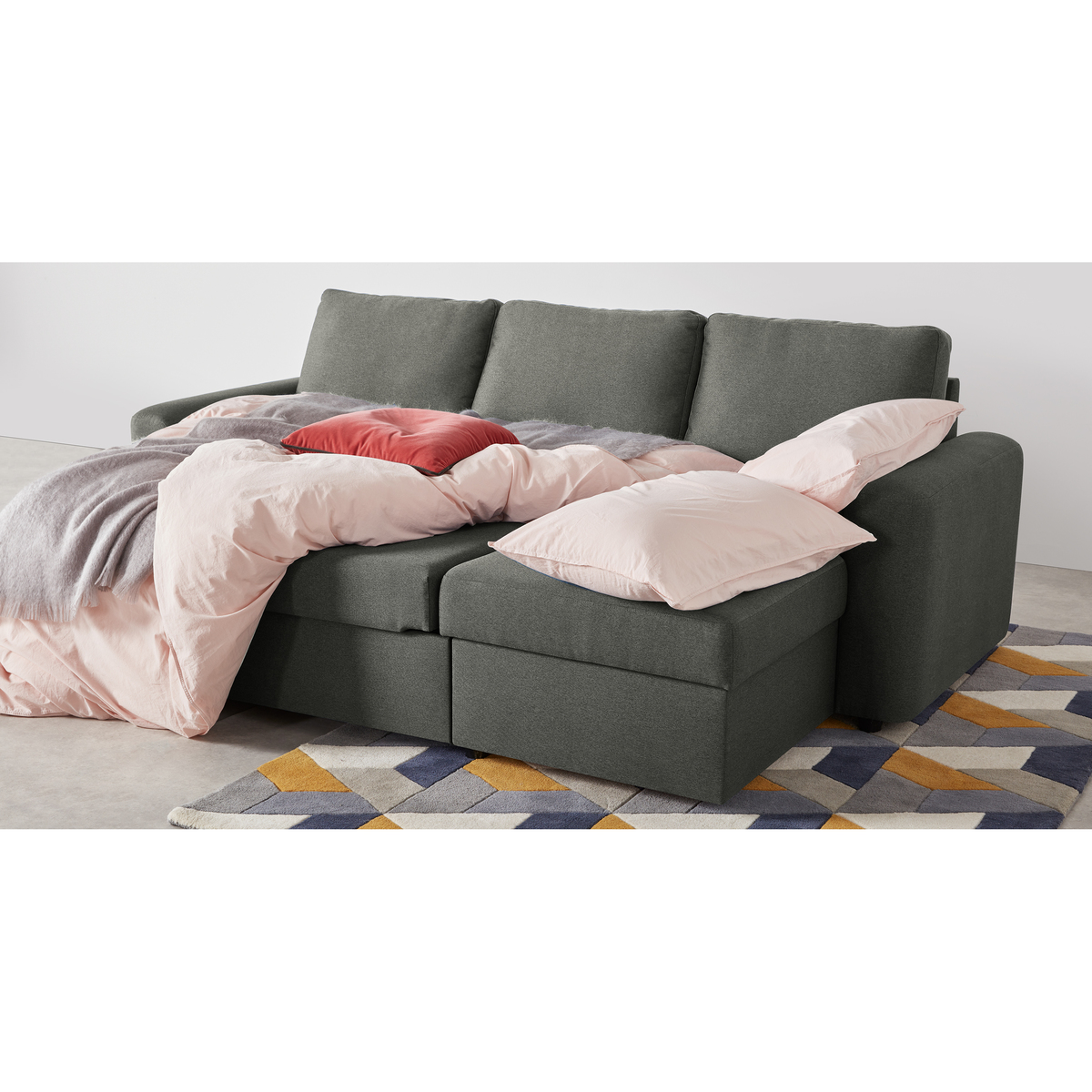 Aidian Corner Storage Sofa Bed, Pigeon Grey – image 7