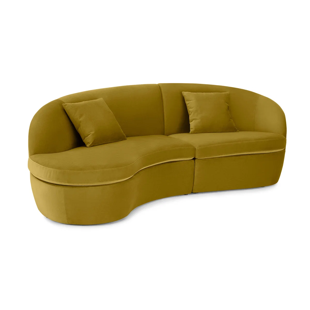 Reisa Left Hand Facing Chaise End Sofa, Vintage Gold Velvet – image 2