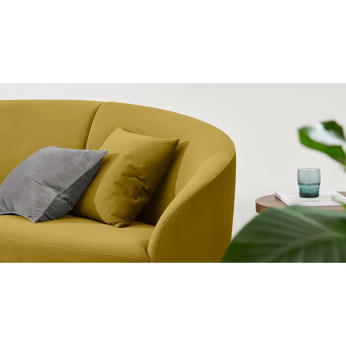 Reisa Left Hand Facing Chaise End Sofa, Vintage Gold Velvet – image 4