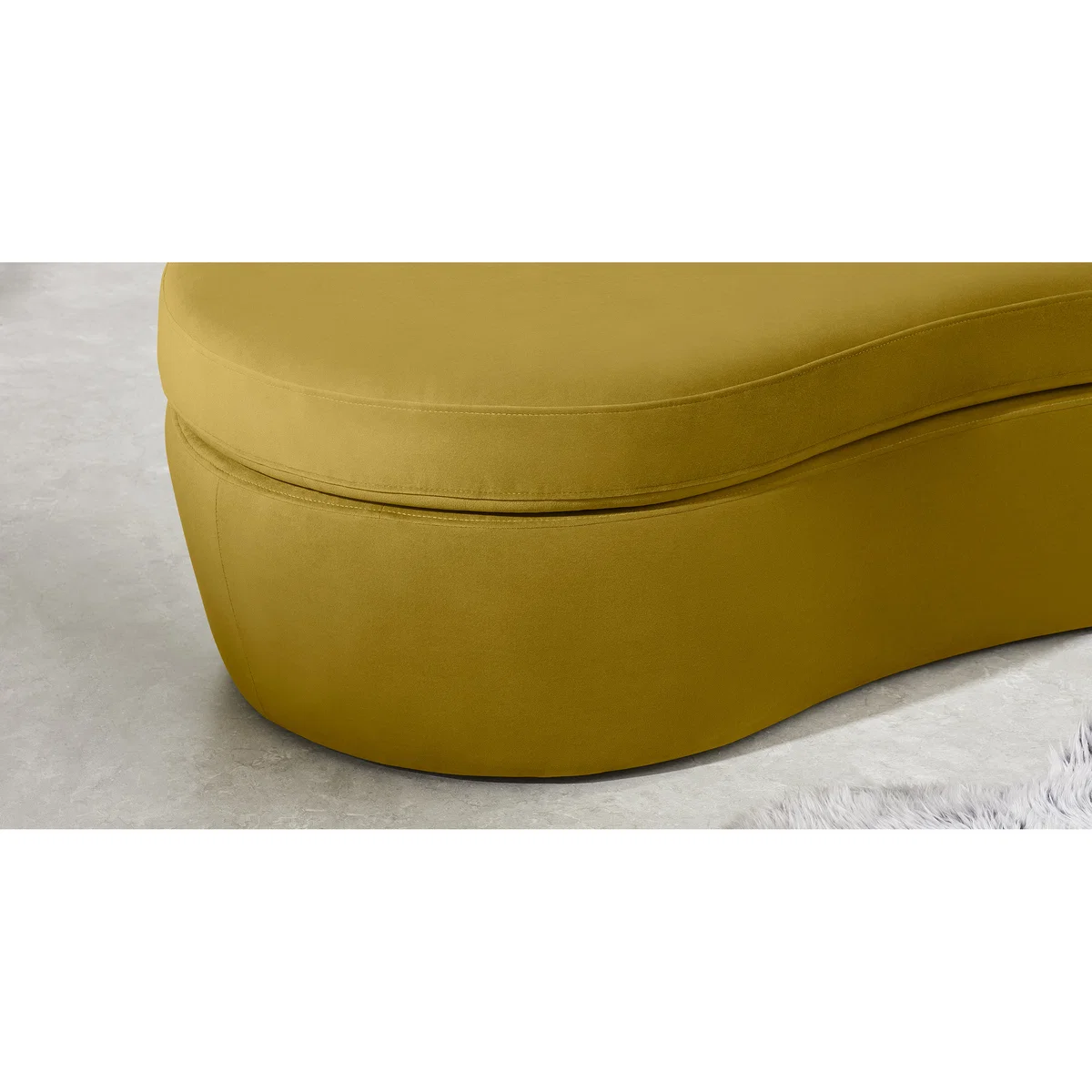 Reisa Left Hand Facing Chaise End Sofa, Vintage Gold Velvet – image 6