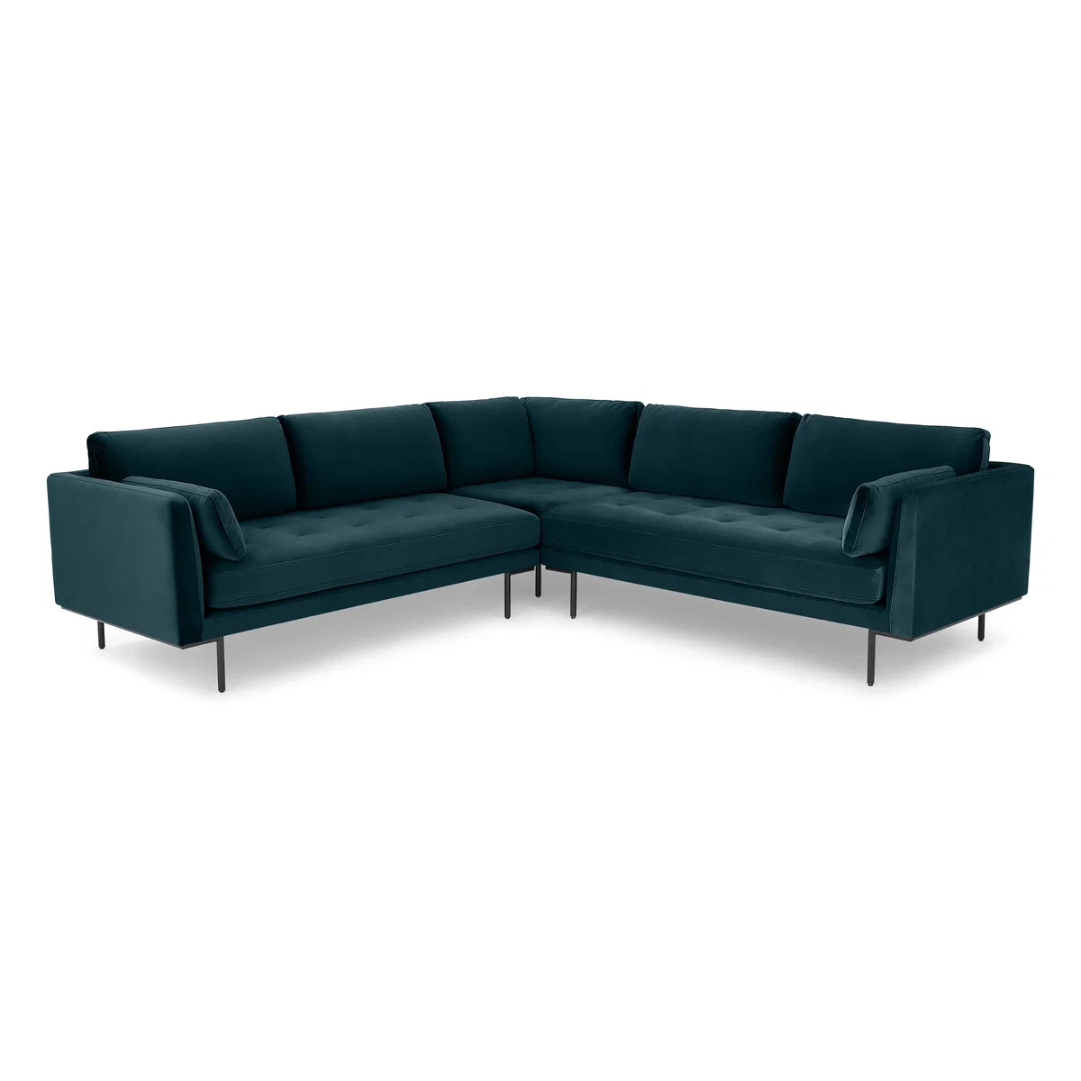 Harlow Corner Sofa, Steel Blue Velvet – image 2
