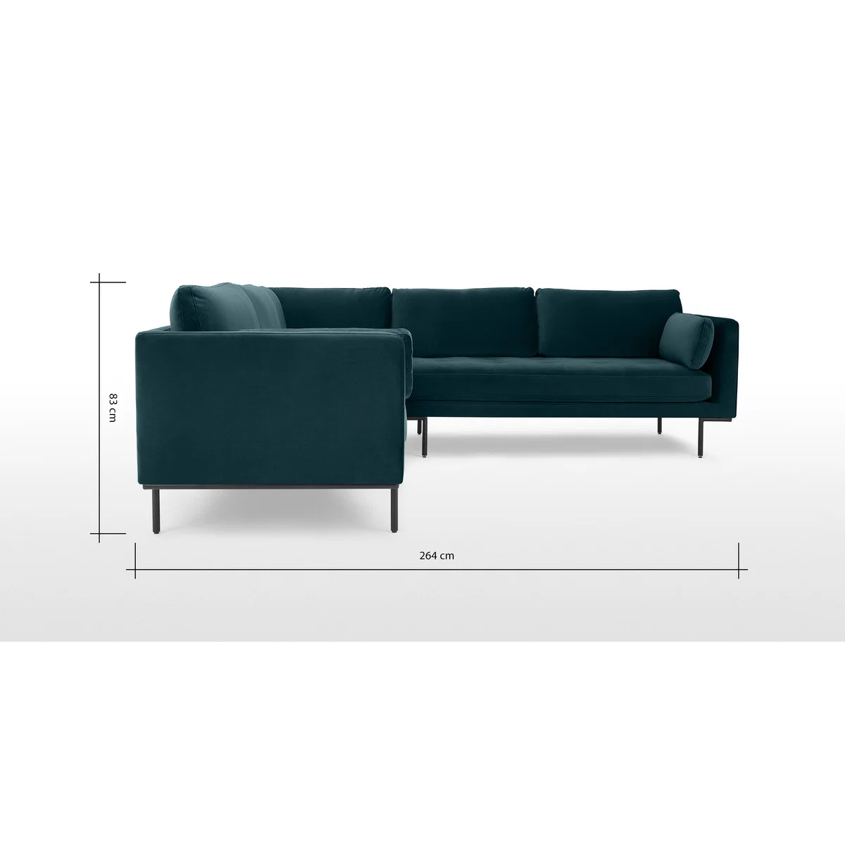 Harlow Corner Sofa, Steel Blue Velvet – image 8