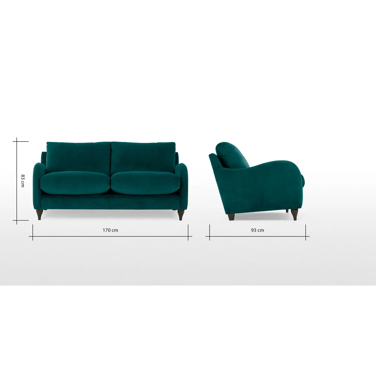 Sofia 2 Seater Sofa, Plush Mallard Velvet – image 8