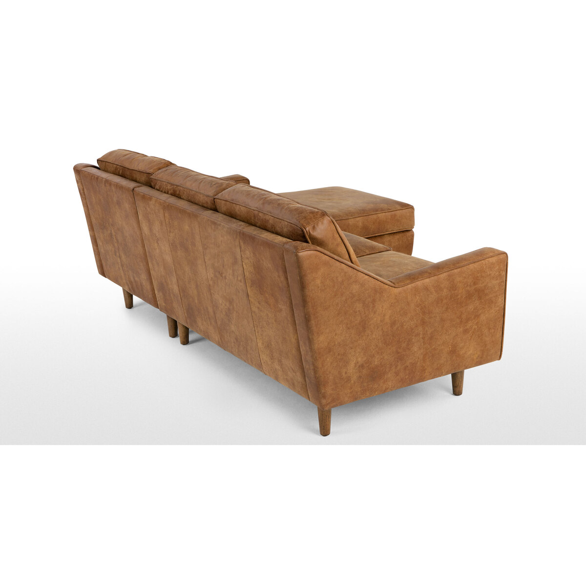 Dallas Right Hand Facing Chaise End Corner Sofa, Outback Tan Premium Leather – image 4