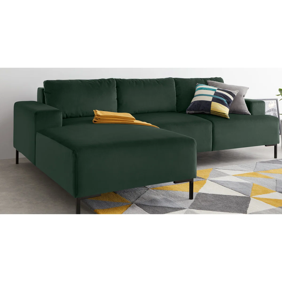 Frederik 3 Seater Left Hand Facing Compact Corner Chaise End Sofa, Autumn Green Velvet – image 6