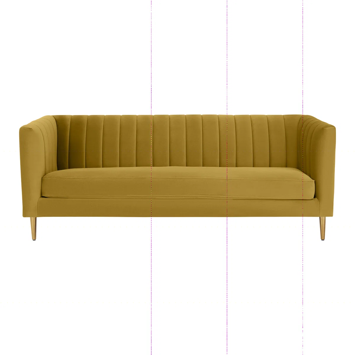 Amicie 3 Seater Sofa, Vintage Gold Velvet – image 1
