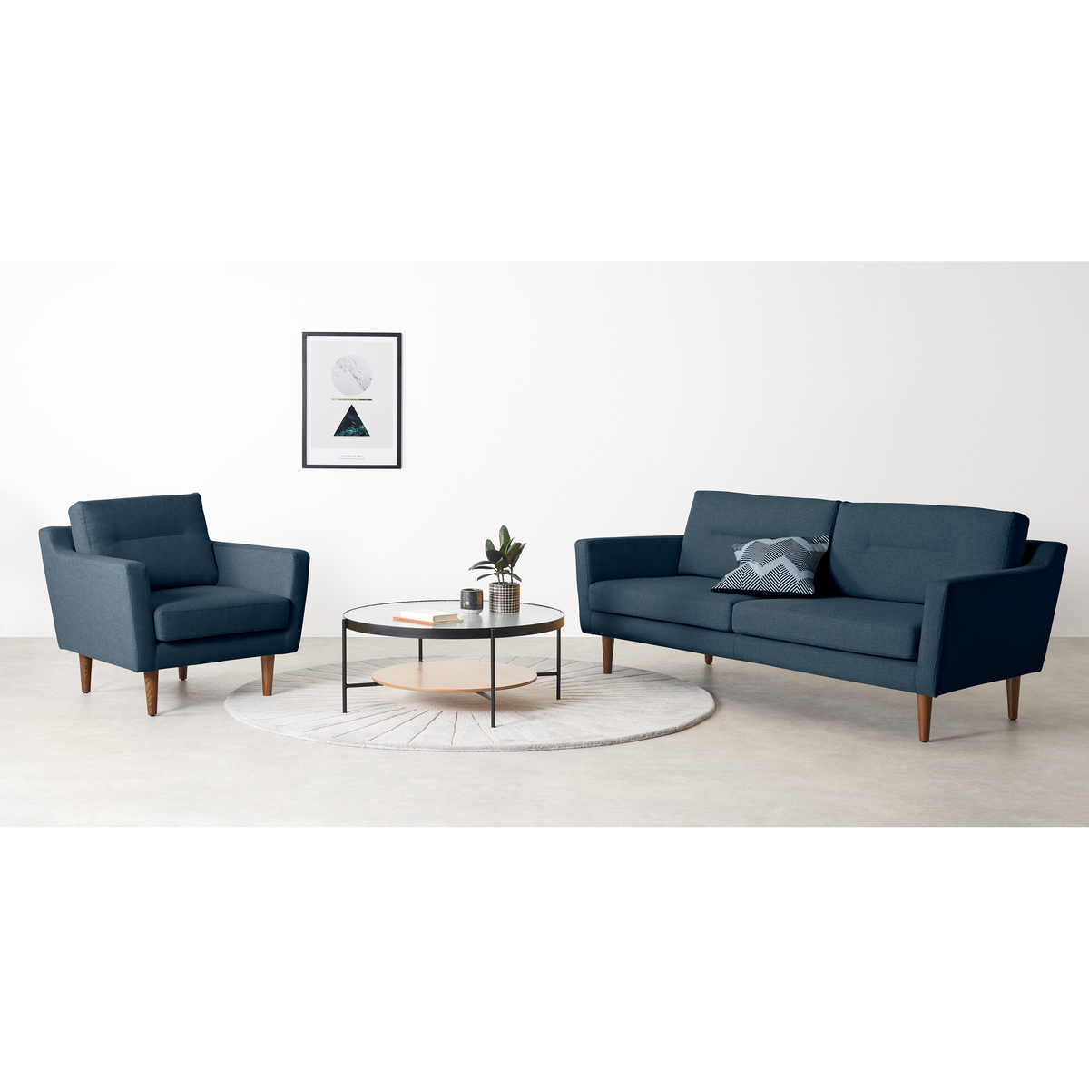 Walker 3 Seater Sofa, Orleans Blue – image 3
