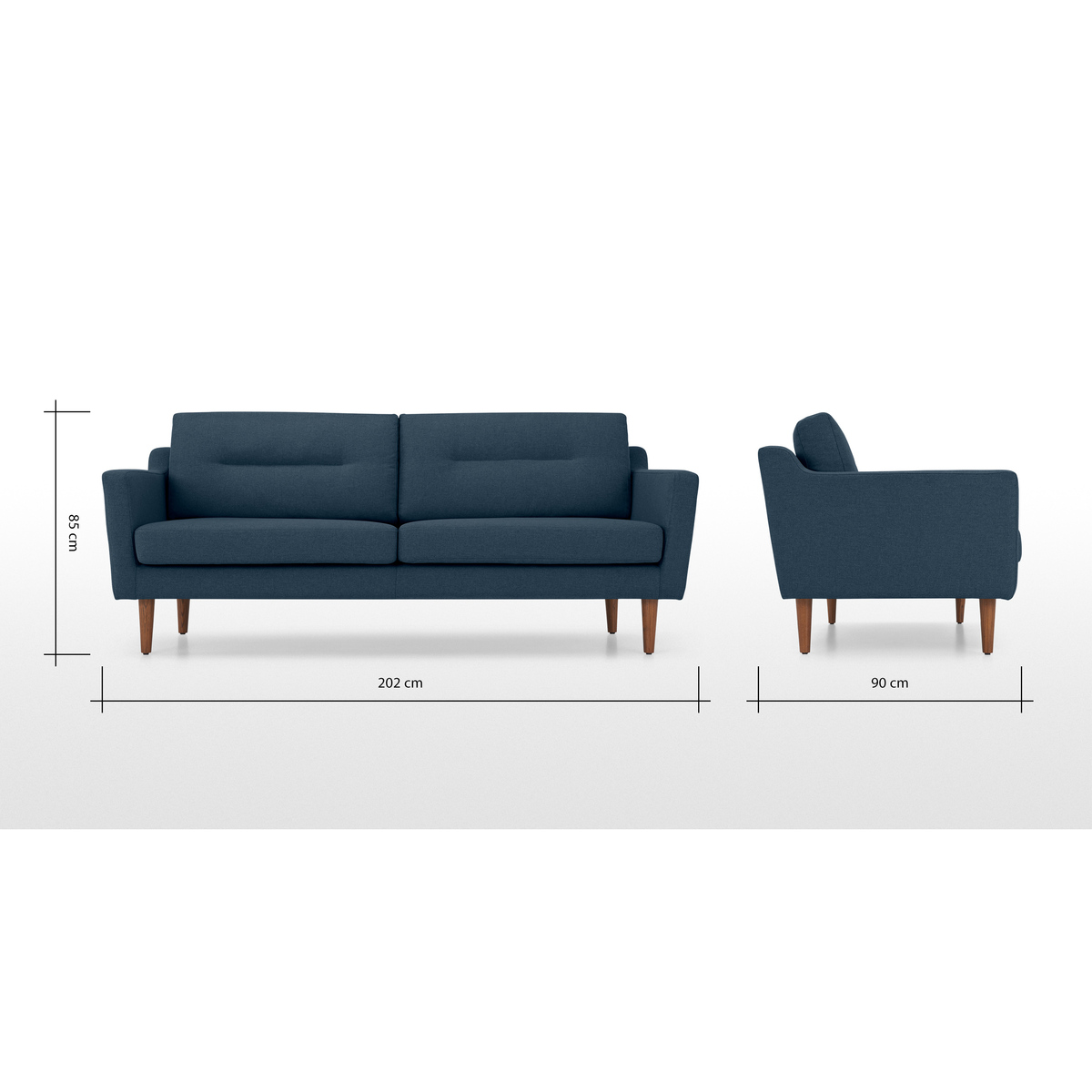 Walker 3 Seater Sofa, Orleans Blue – image 8