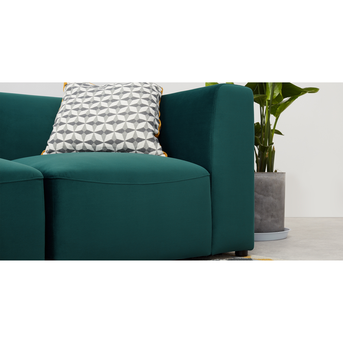 Juno 4 Seater Modular Sofa, Seafoam Blue Velvet – image 4