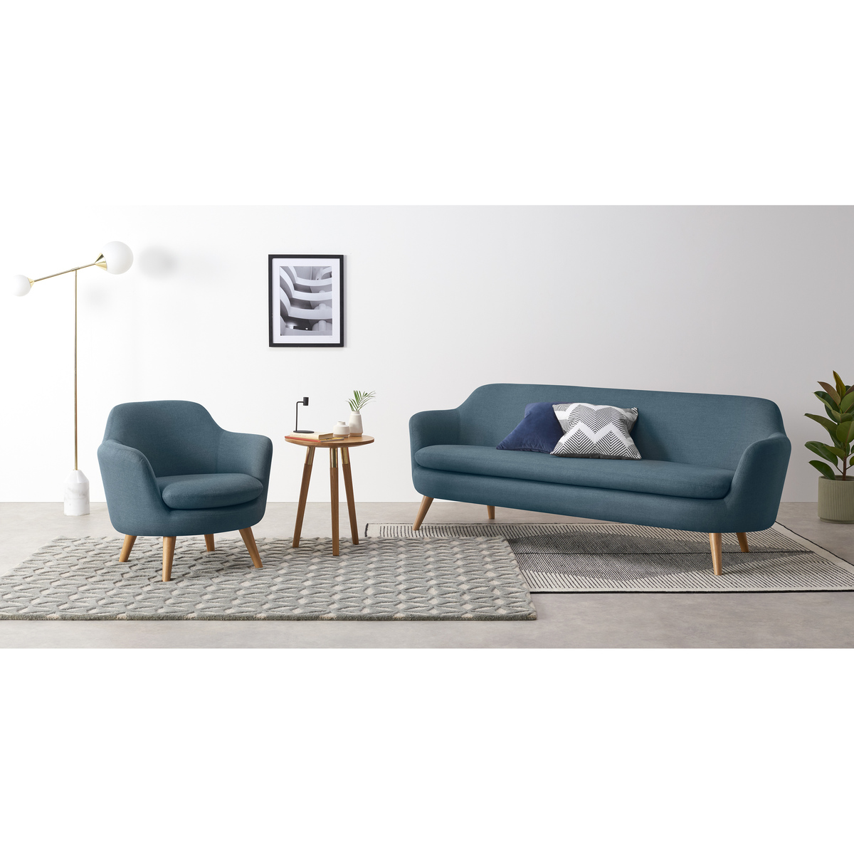 Nya 3 Seater Sofa, Duke Blue Weave – image 3