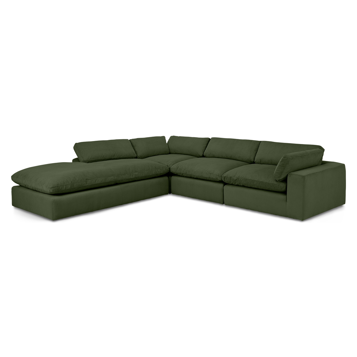 Samona Left Hand Facing Full Corner Sofa, Sage Corduroy Velvet – image 2