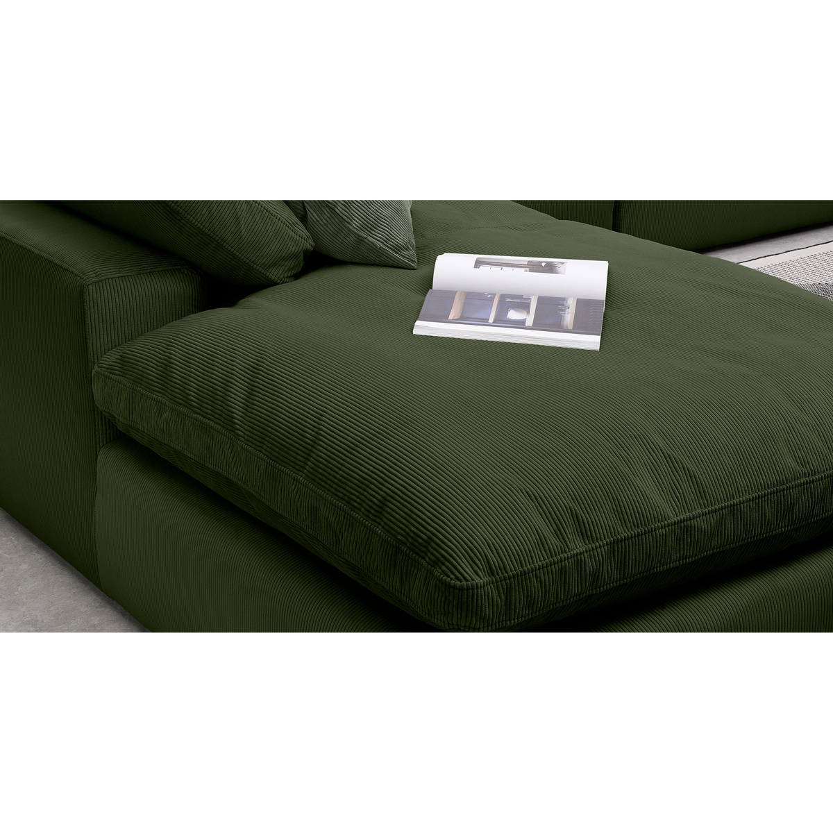 Samona Left Hand Facing Full Corner Sofa, Sage Corduroy Velvet – image 6