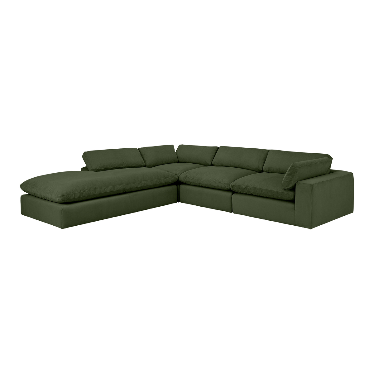 Samona Left Hand Facing Full Corner Sofa, Sage Corduroy Velvet – image 1