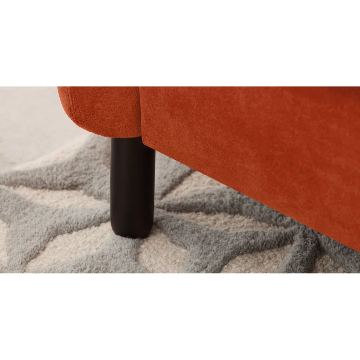 Rubens 2 Seater Sofa, Flame Orange Velvet – image 3