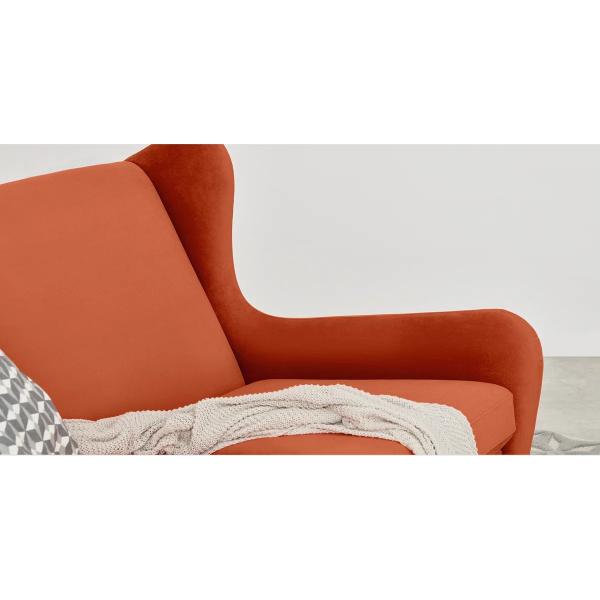Rubens 2 Seater Sofa, Flame Orange Velvet – image 5