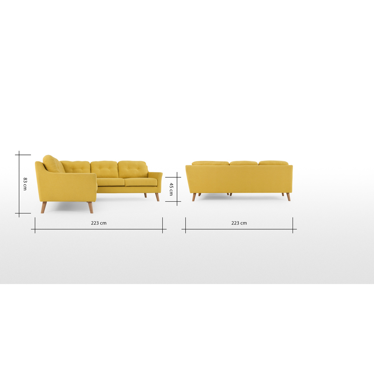 Rufus Corner Sofa, Mustard Yellow – image 6