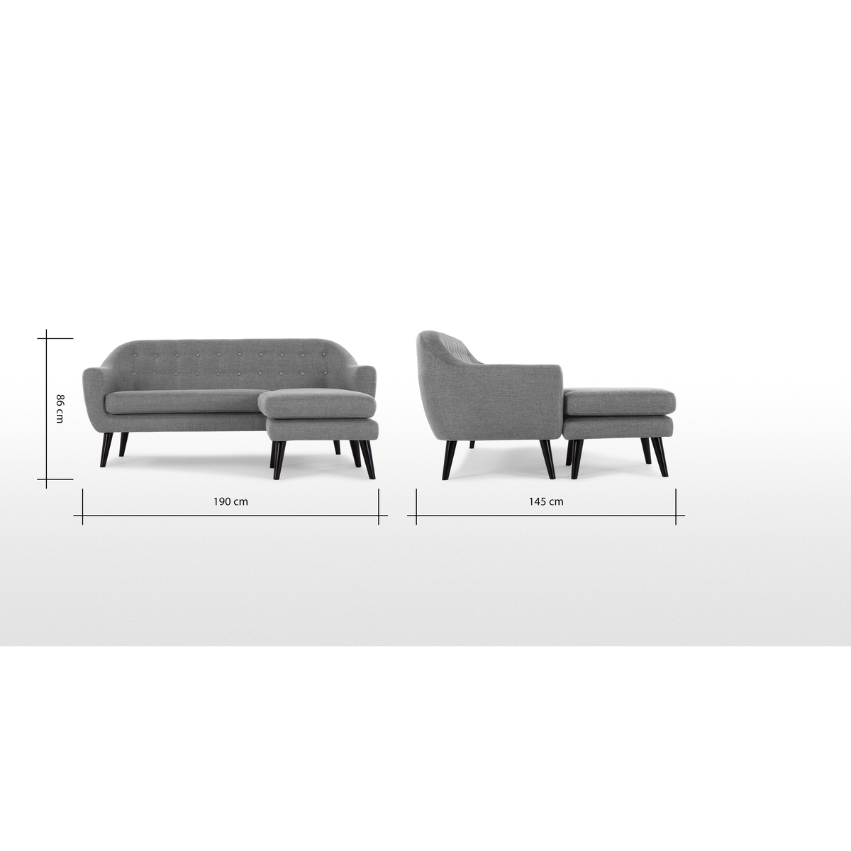 Ritchie Chaise End Corner Sofa, Pearl Grey – image 8