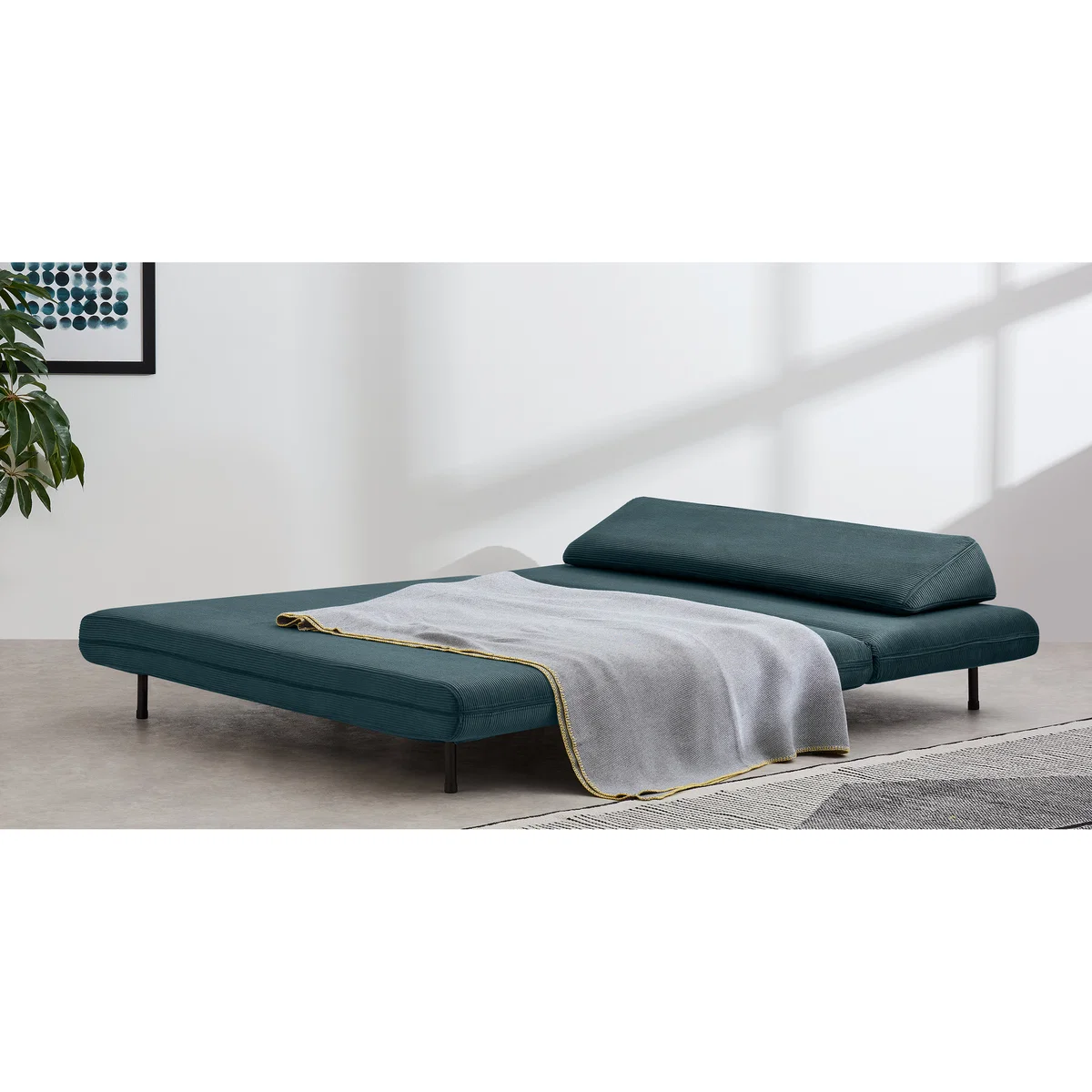 Kahlo Large Sofa Bed, Teal Corduroy Velvet – image 7
