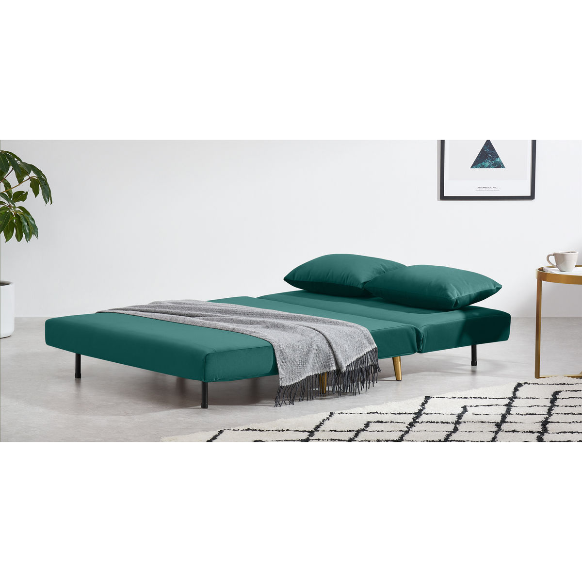 Bessie Small Sofa Bed, Seafoam Blue Velvet – image 6