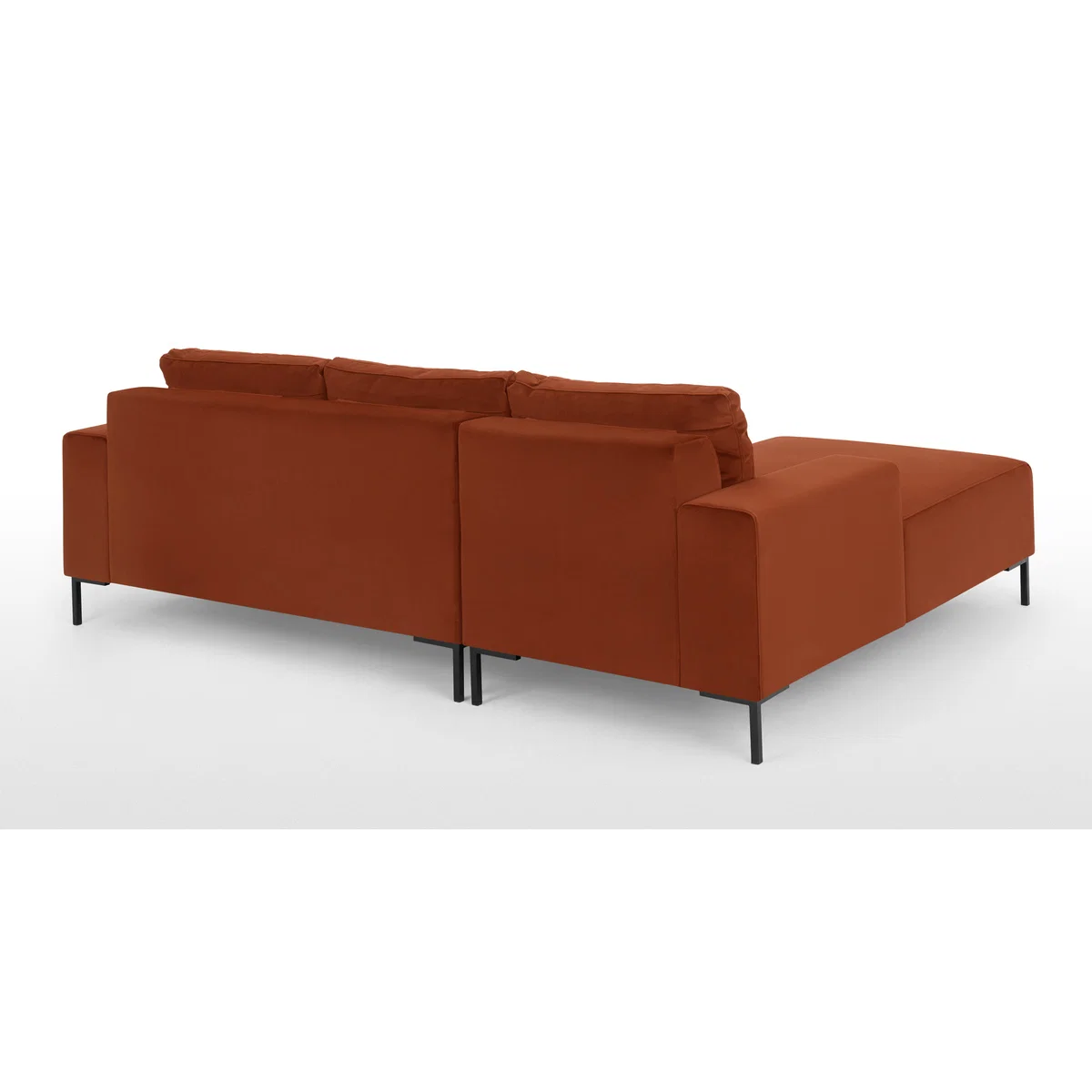 Frederik 3 Seater Left Hand Facing Compact Corner Chaise End Sofa, Nutmeg Orange Velvet – image 5
