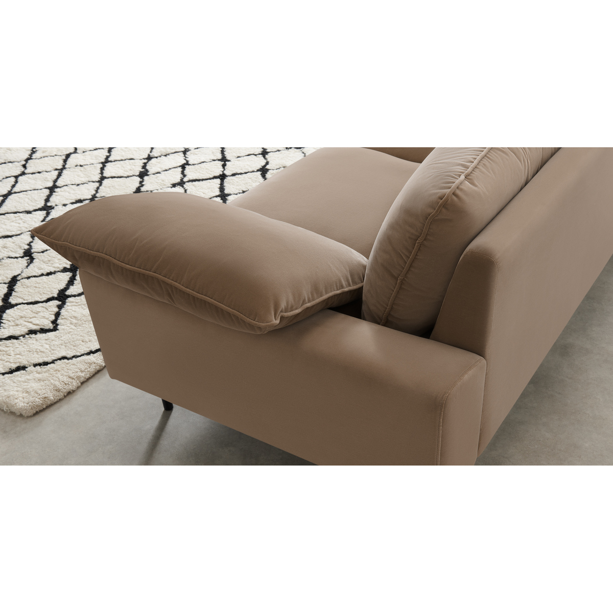 Fallyn 3 Seater Sofa, Mink Cotton Velvet – image 6