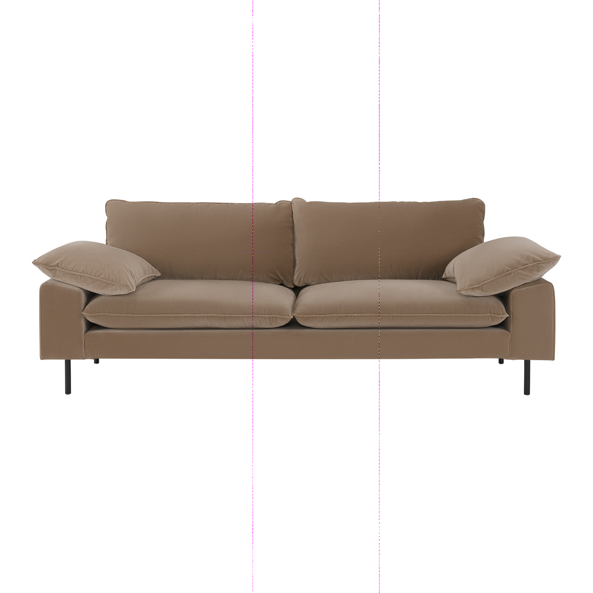 Fallyn 3 Seater Sofa, Mink Cotton Velvet – image 1