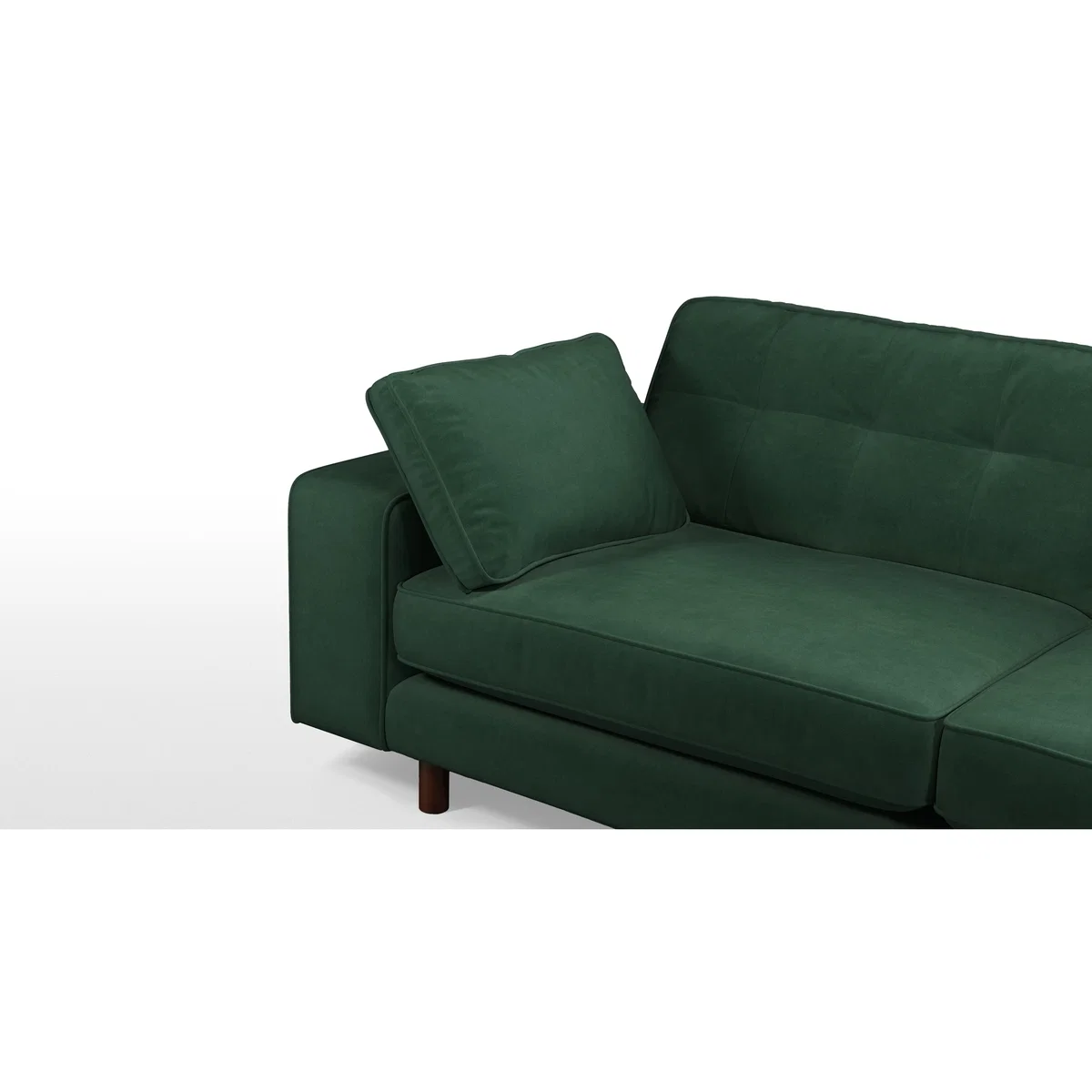 Content by Terence Conran Tobias, 2 Seater Sofa, Plush Hunter Green Velvet, Dark Wood Leg – image 7