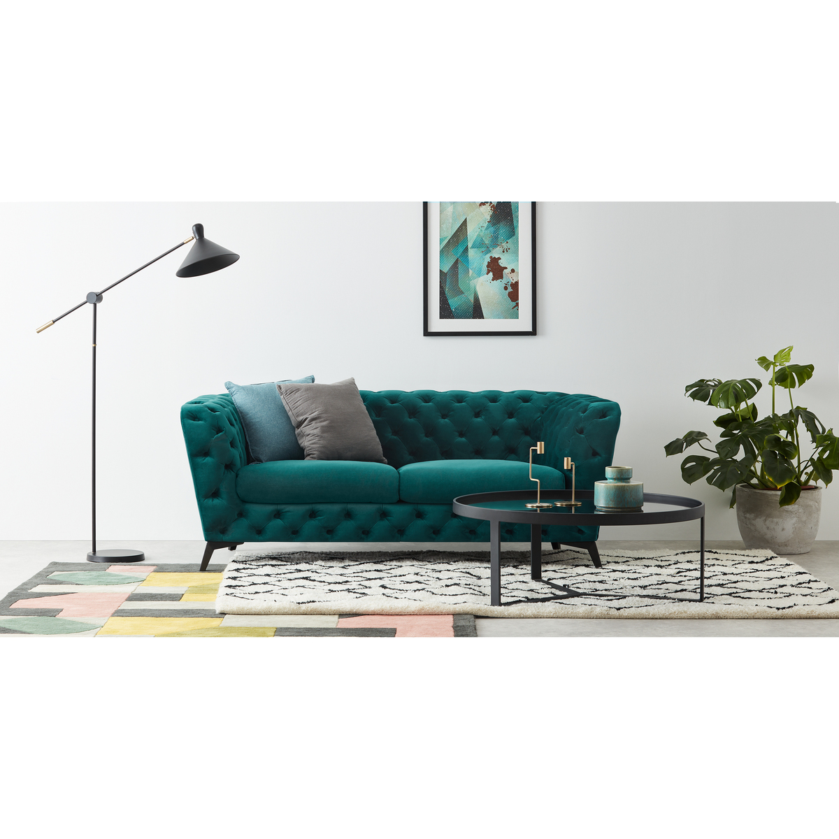 Sloan 2 Seater Sofa, Seafoam Blue Velvet – image 2