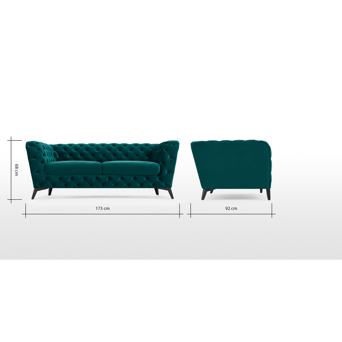 Sloan 2 Seater Sofa, Seafoam Blue Velvet – image 7