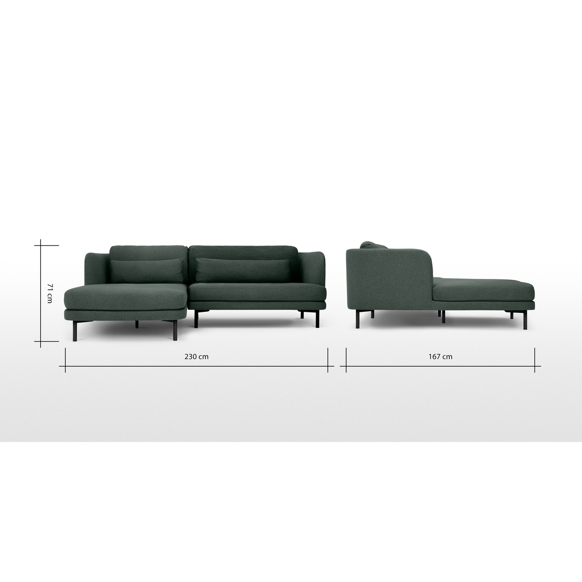 Herman Right Hand Facing Chaise End Corner Sofa, Manhattan Grey – image 7