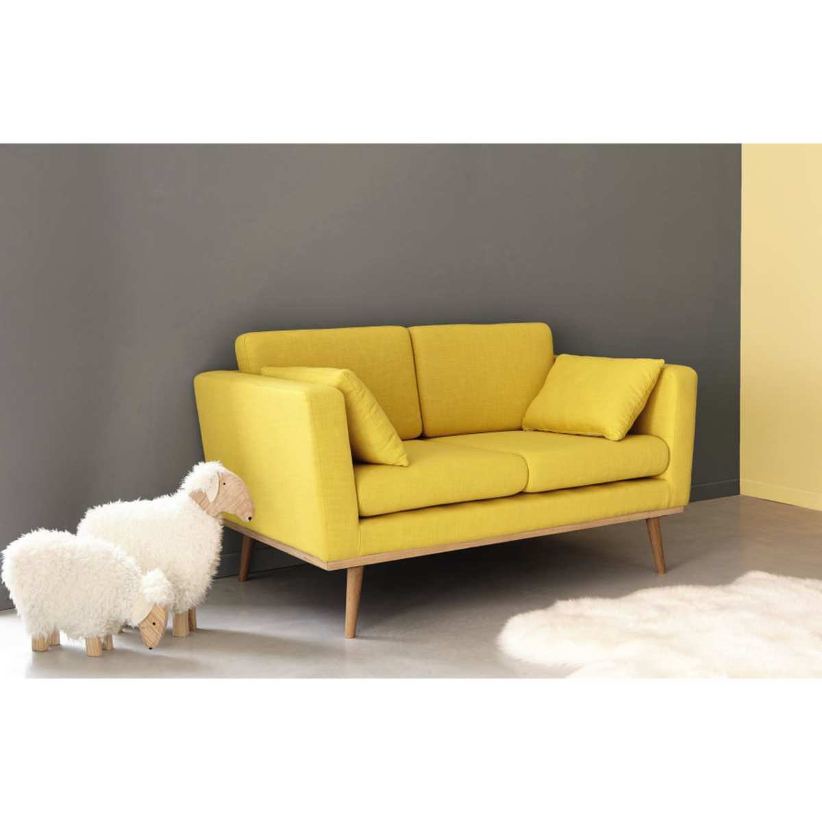 2-Seater Sofa in Yellow Timeo – image 5