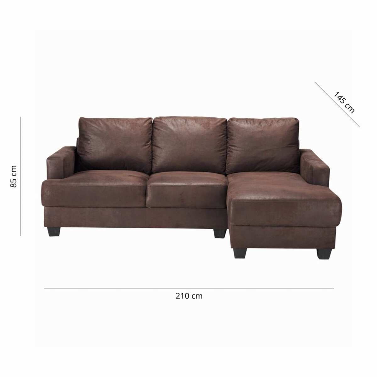 3/4 Seater Microsuede RHF Corner Sofa in Brown Philadelphie – image 2