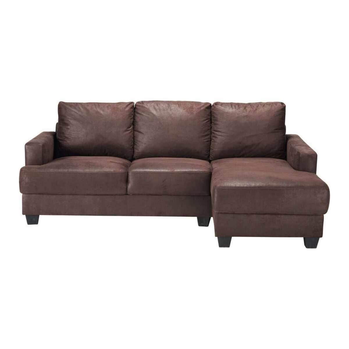 3/4 Seater Microsuede RHF Corner Sofa in Brown Philadelphie – image 1