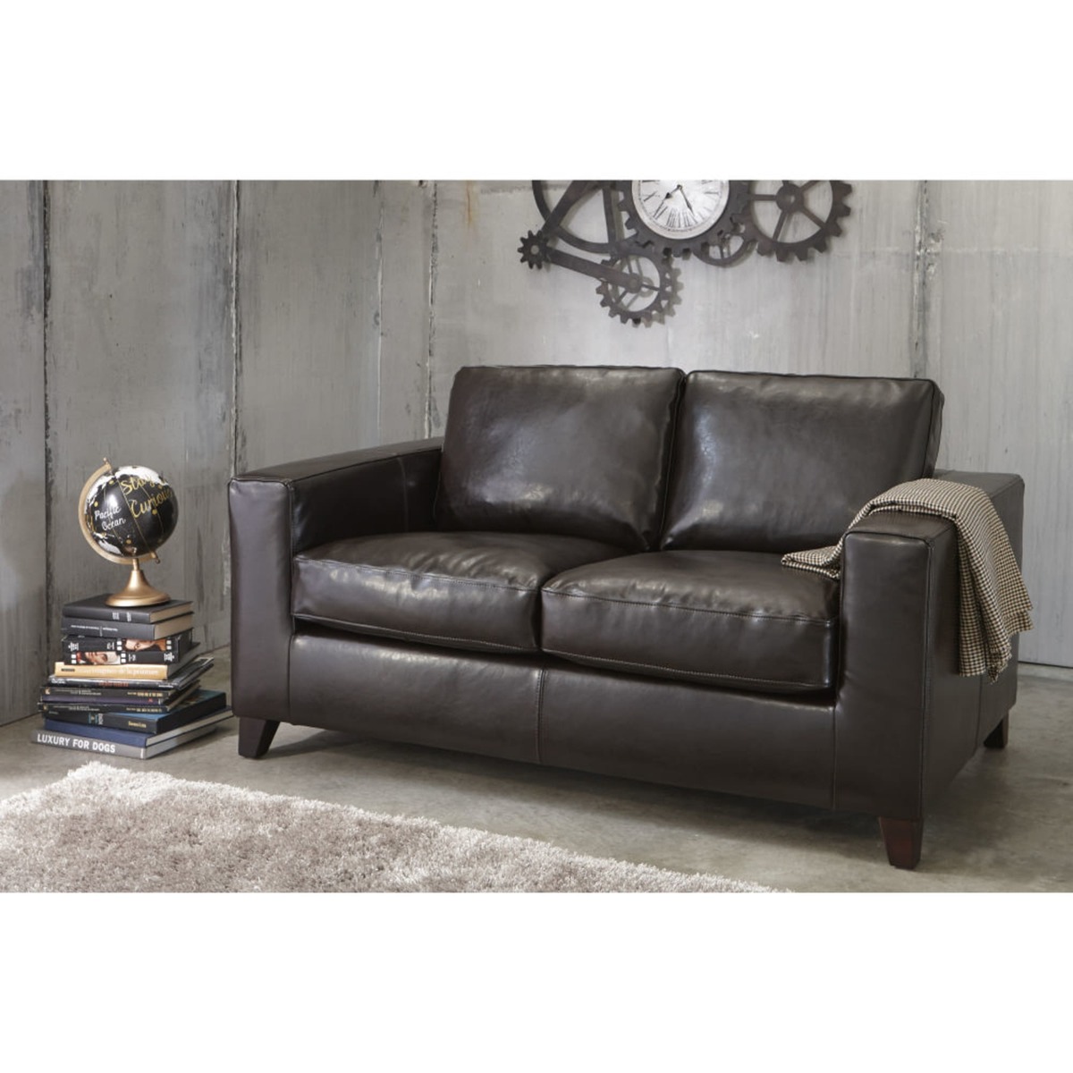 2-Seater Split Leather Sofa in Brown Kennedy – image 2
