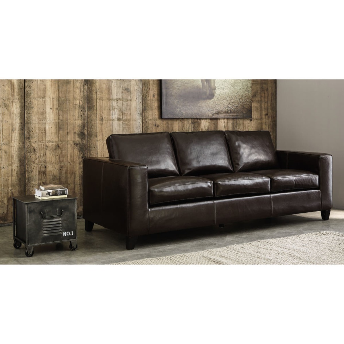 3-Seater Split Leather Sofa Bed in Chocolate Kennedy – image 2
