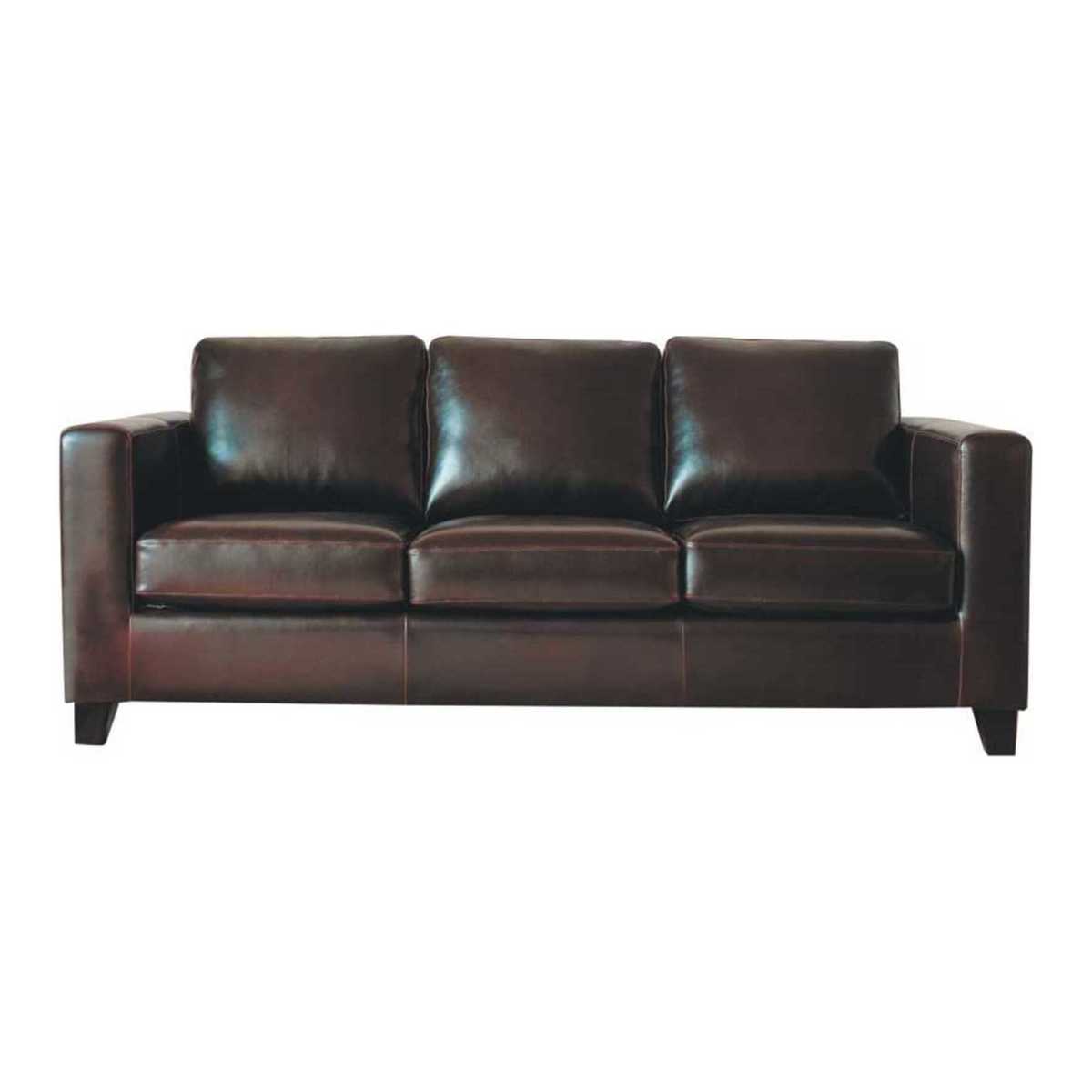 3-Seater Split Leather Sofa Bed in Chocolate Kennedy – image 1