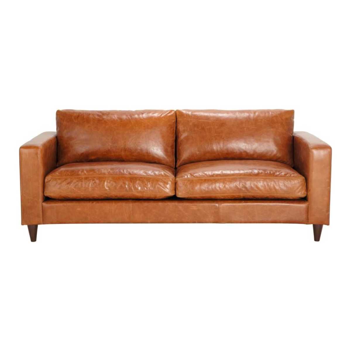 3-Seater Leather Vintage Camel Sofa Henry – image 1