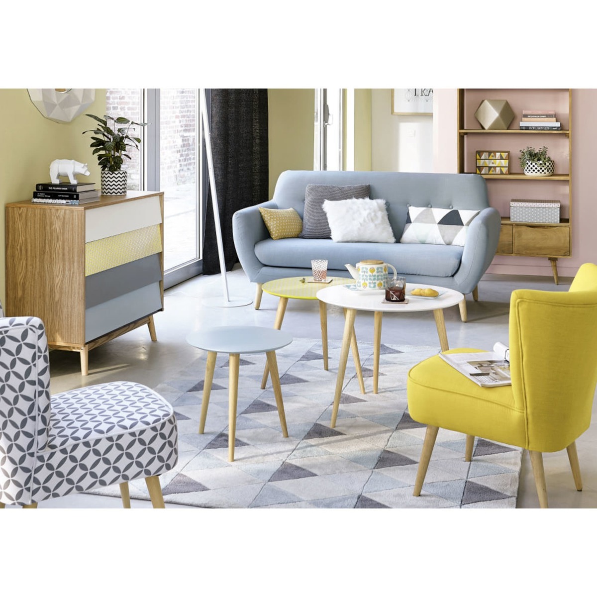 Scandinavian Blue 2 3 Seater Sofa Iceberg – image 2