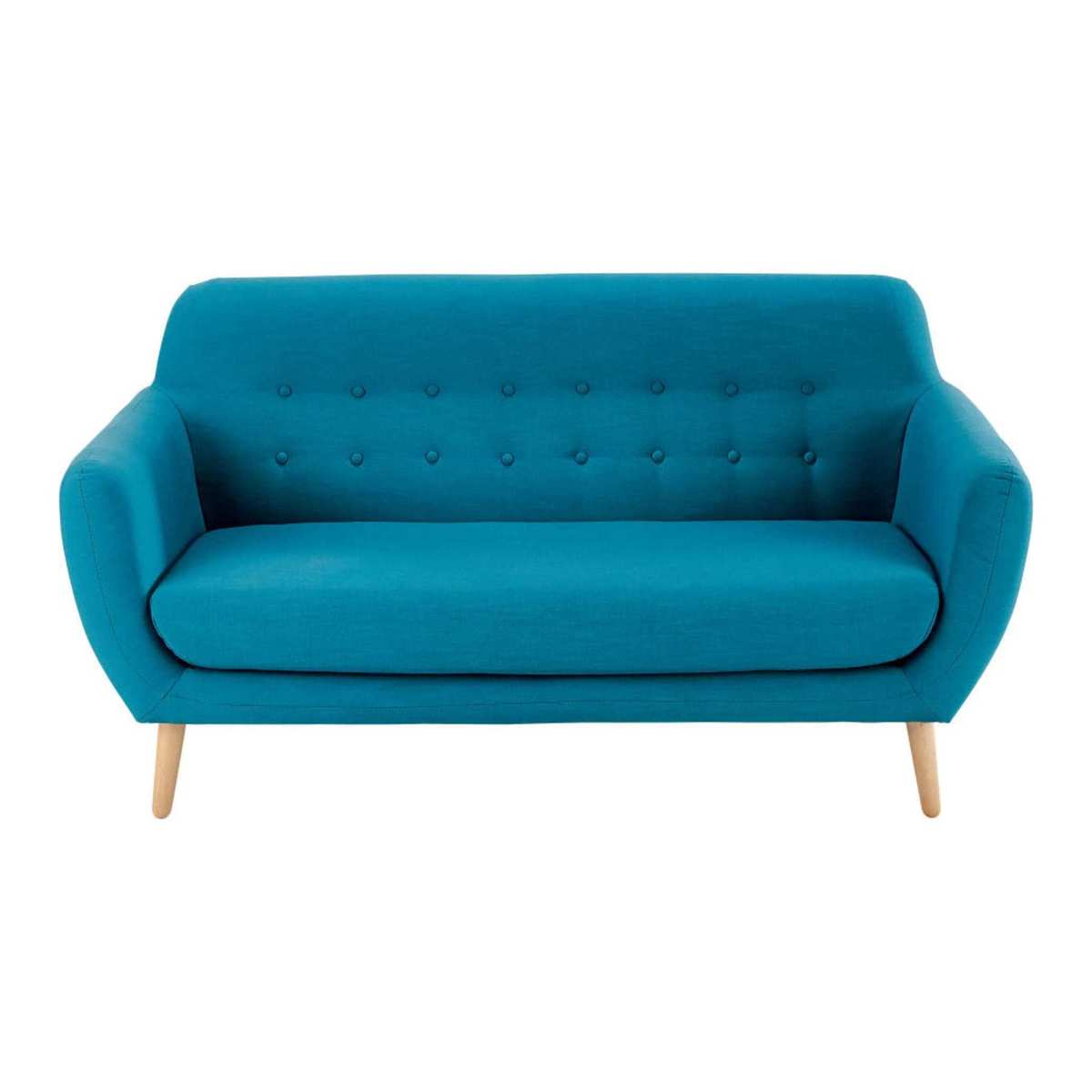 Scandinavian Petrol Blue Fabric 2 3-Seater Sofa Iceberg – image 2