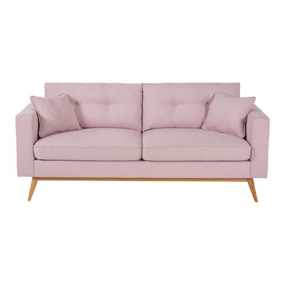 Scandinavian 3-Seater Light Pink Sofa Brooke – image 2