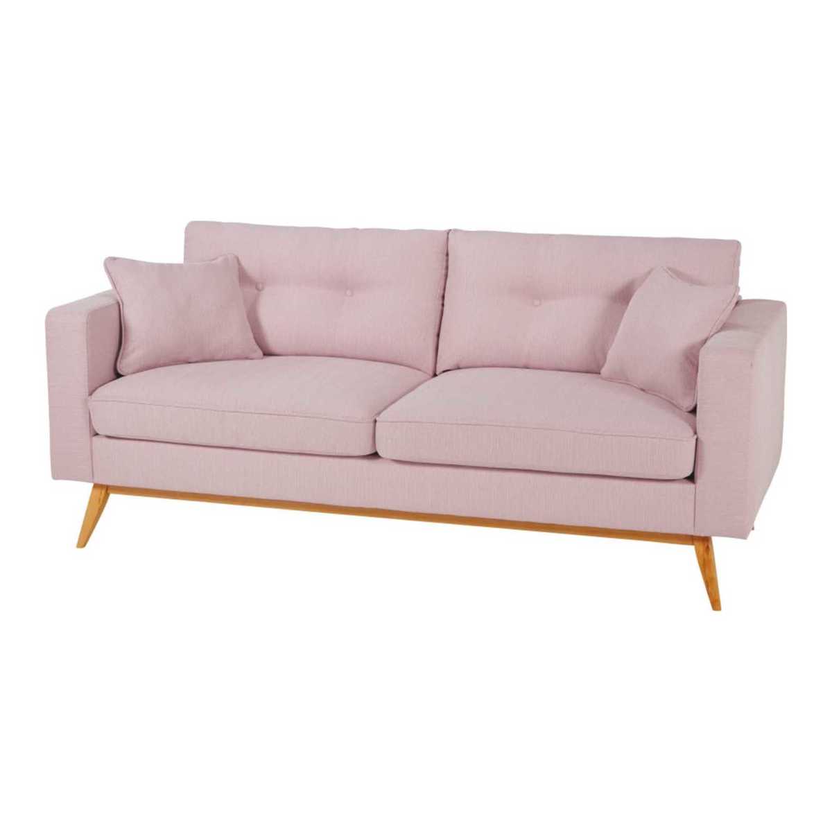 Scandinavian 3-Seater Light Pink Sofa Brooke – image 1