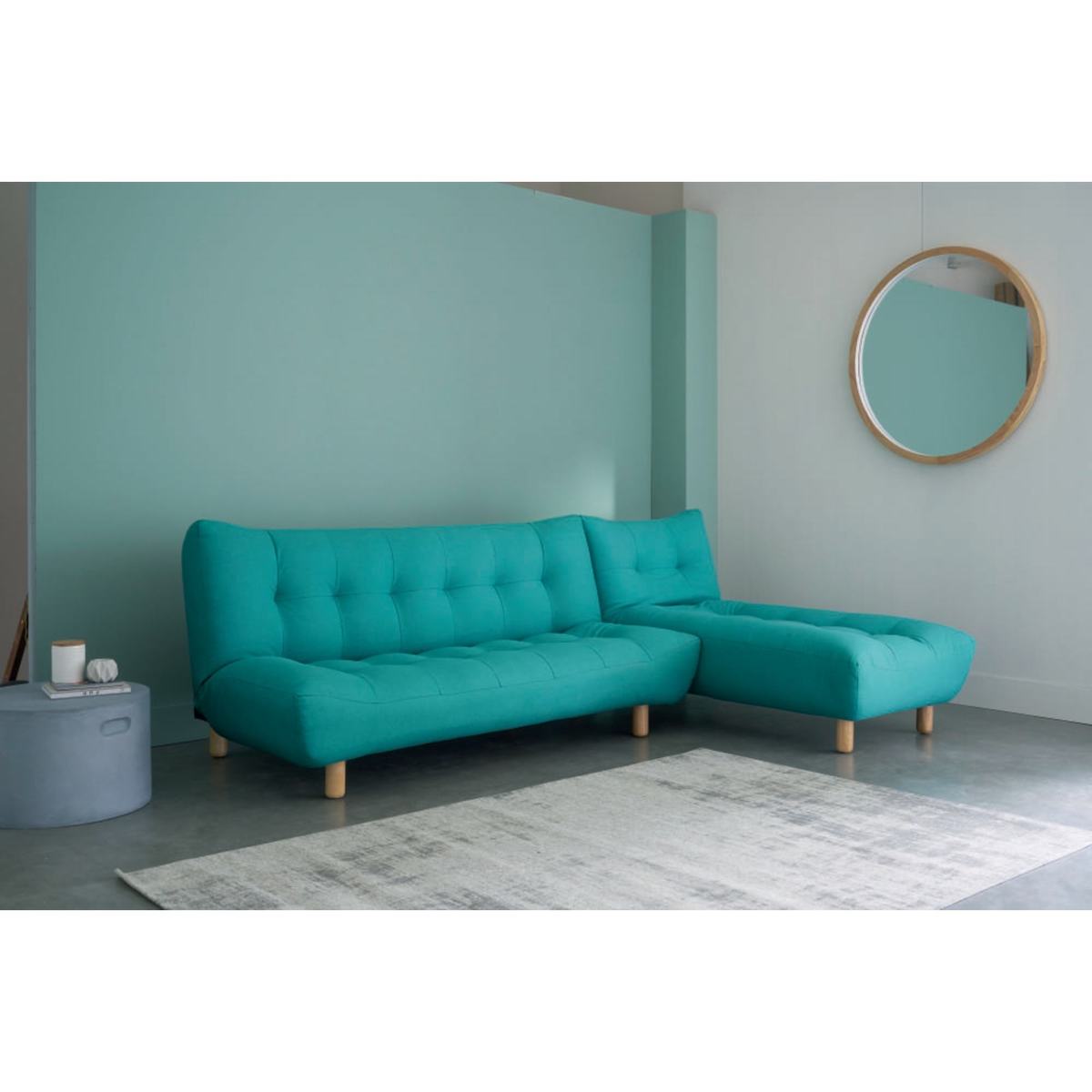 3-Seater Clic Clac Sofa Bed in Turquoise Blue Cloud – image 6