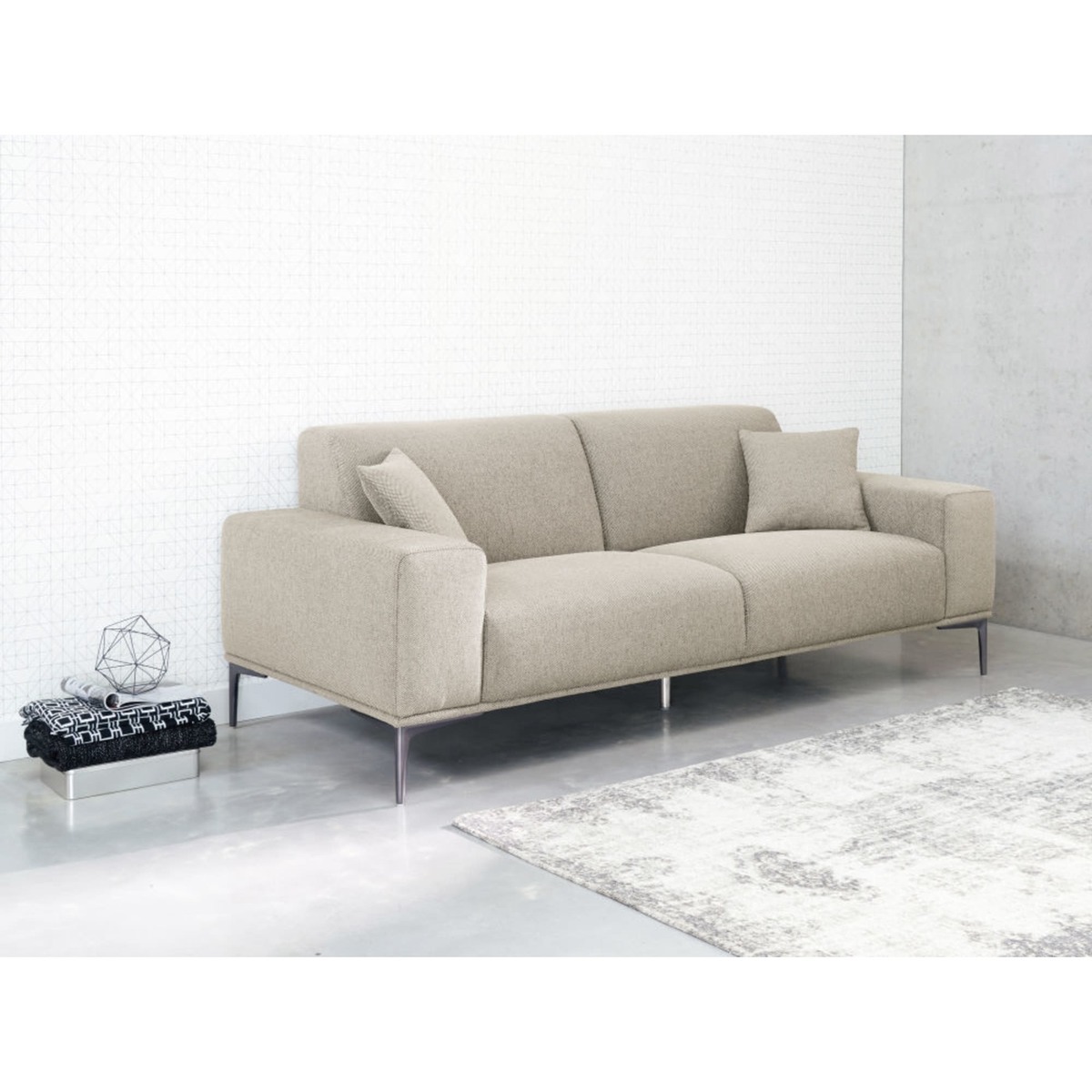 Mottled Light Grey 2 3-Seater Sofa Tokyo – image 4