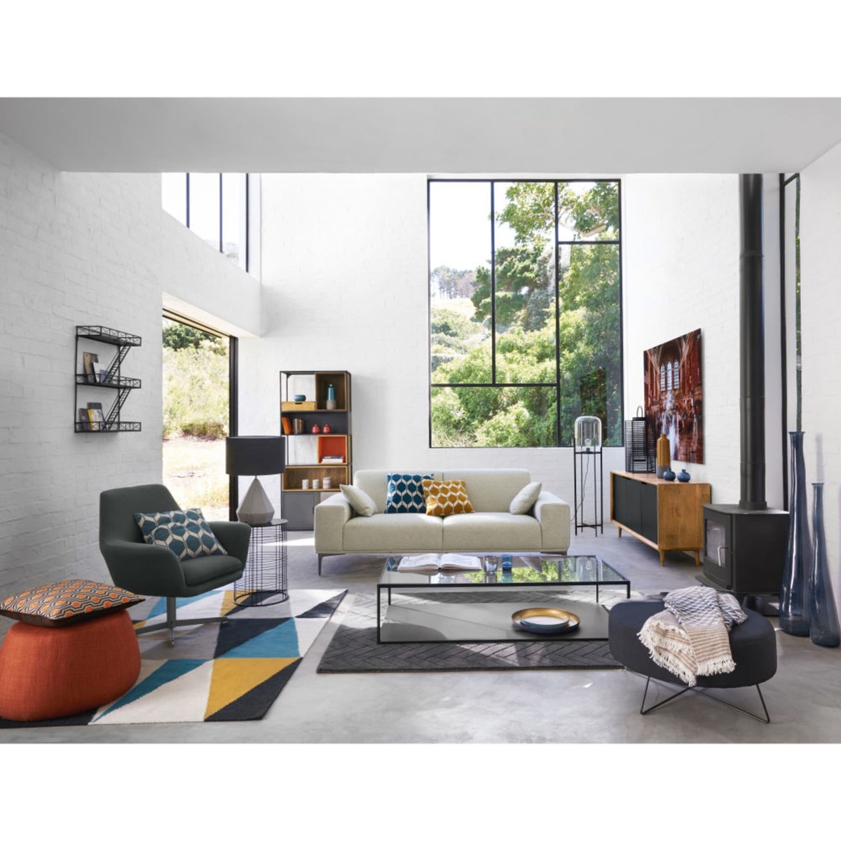 Mottled Light Grey 2 3-Seater Sofa Tokyo – image 6