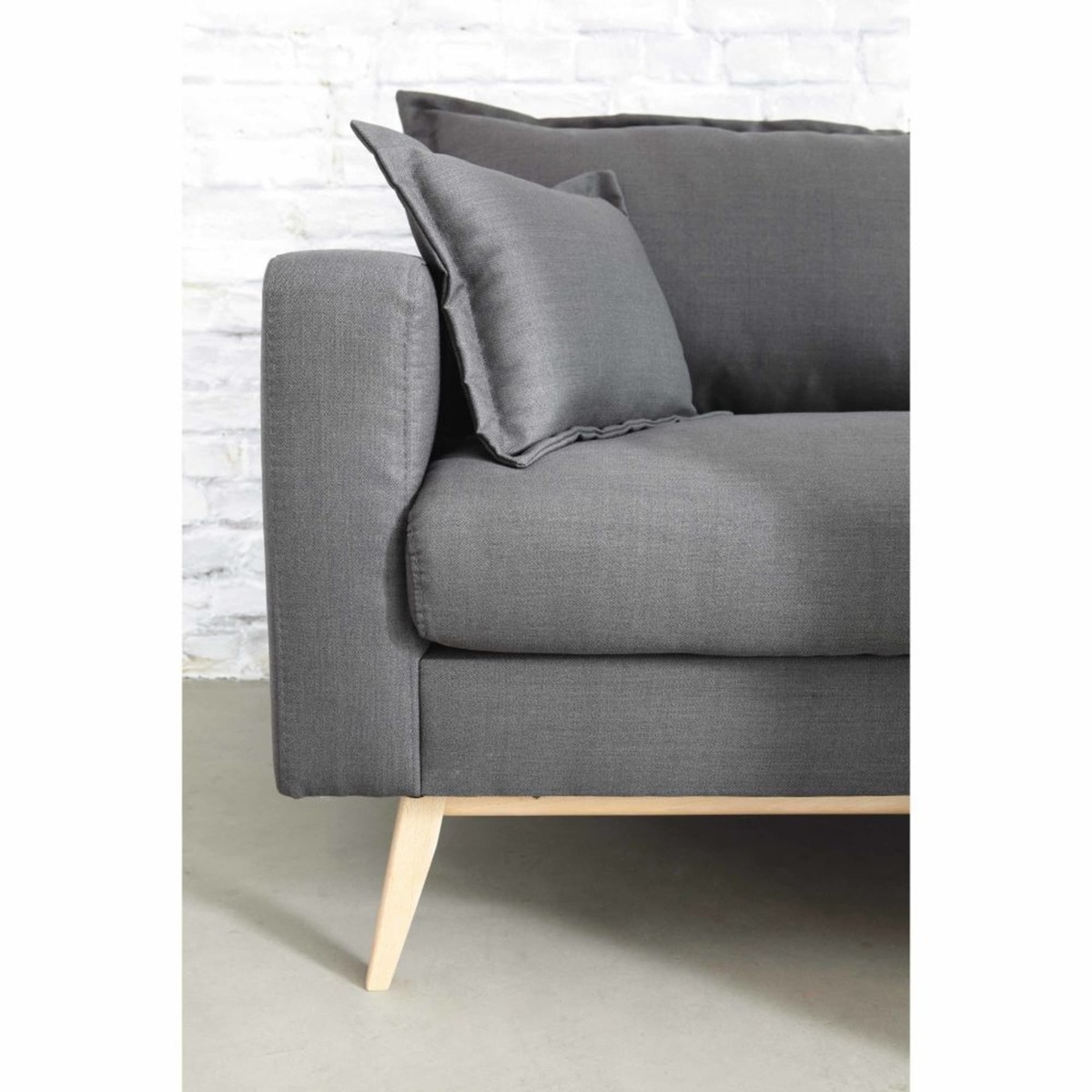 Scandinavian 3-Seater Light Grey Sofa Duke – image 2