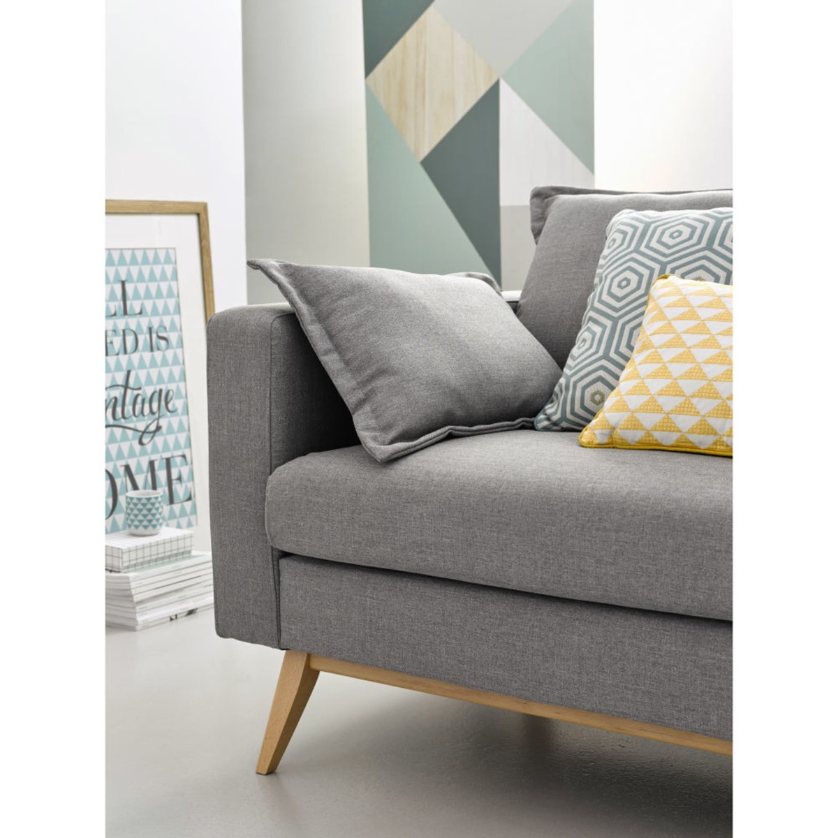 Scandinavian 3-Seater Light Grey Sofa Duke – image 4