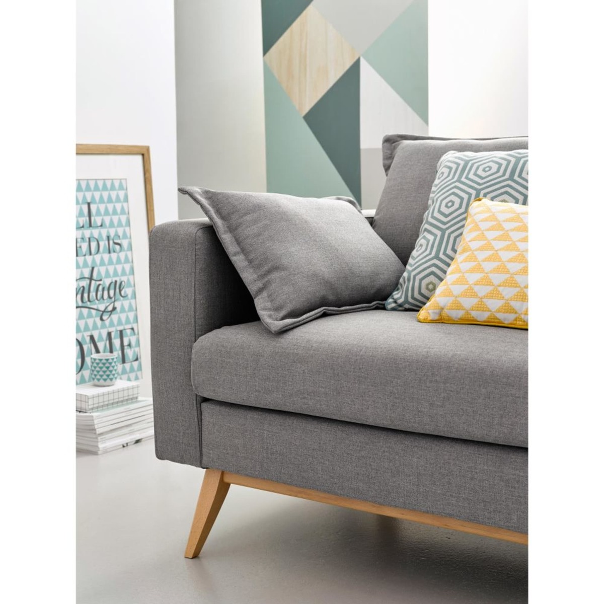 Scandinavian 3-Seater Light Grey Sofa Duke – image 5